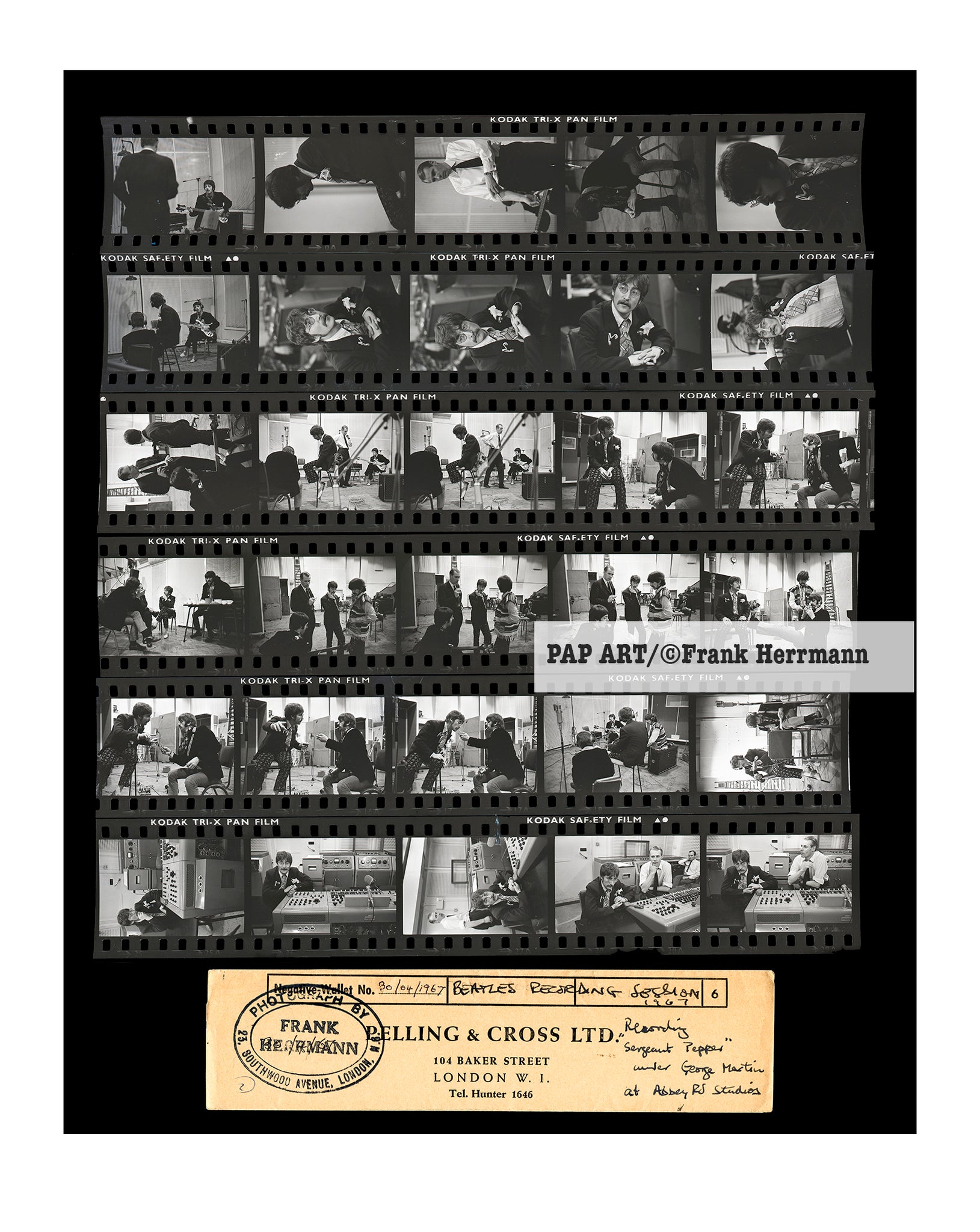 Beatles Contact Sheet 'Found' , Abbey Road Studios,  March 30th , 1967. (LARGE)