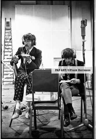 John Lennon and Ringo Starr at Abbey Road Studios, March 30th 1967 - 'Lunch'.